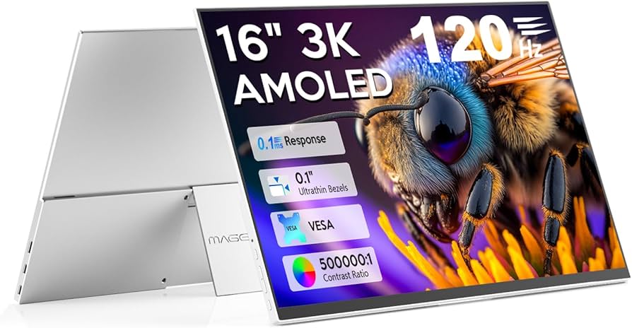 OLED モバイルモニター 16インチ 3K 2880x1800 120Hz 16 Inch 3K Monitor 120Hz OLED Gaming Display Touchscreen 16